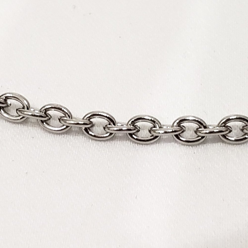 18K White Gold plated 317L Stainless Steel Belcher 20" necklace & bracelet 4mm w